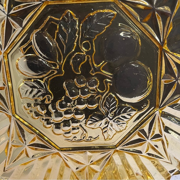 Vintage 1950s Federal Glass Fruit Harvest Serving Platters | Two pc: 12", 8.5" - Picture 7 of 12